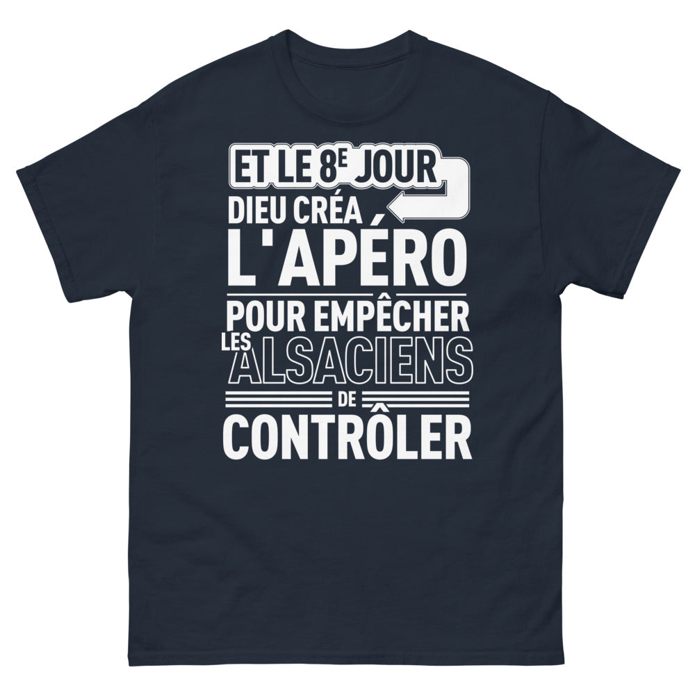 T-shirt Apéro Alsacien marine - design audacieux et esprit local
