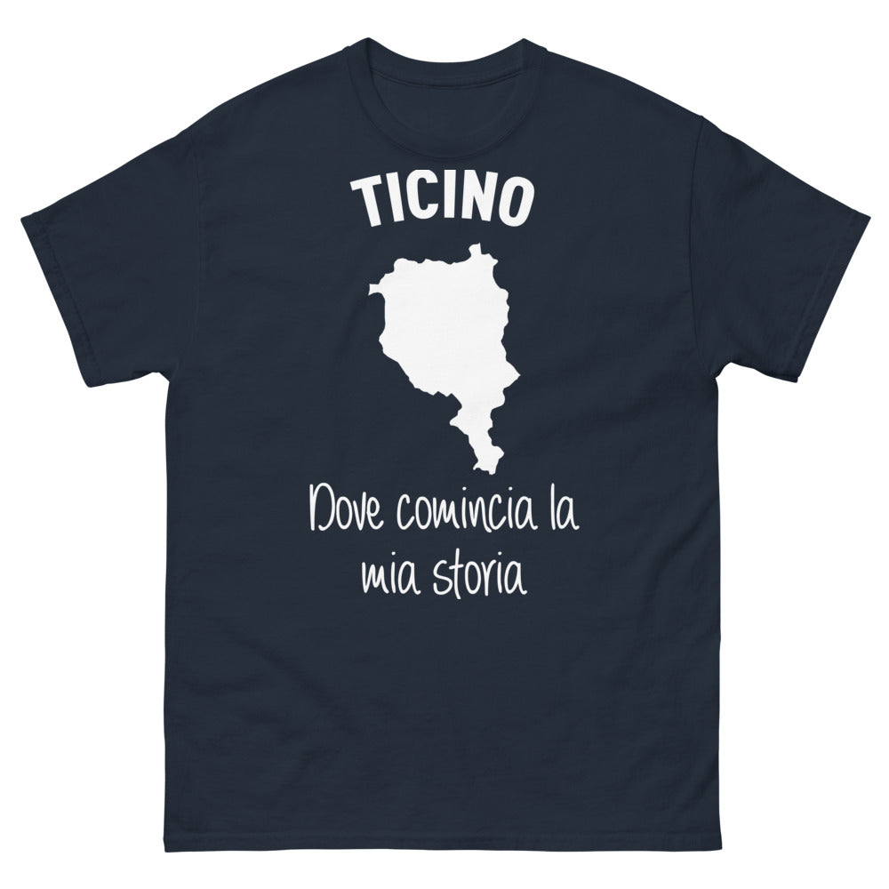 Maglietta Ticino navy — Dove inizia la mia storia