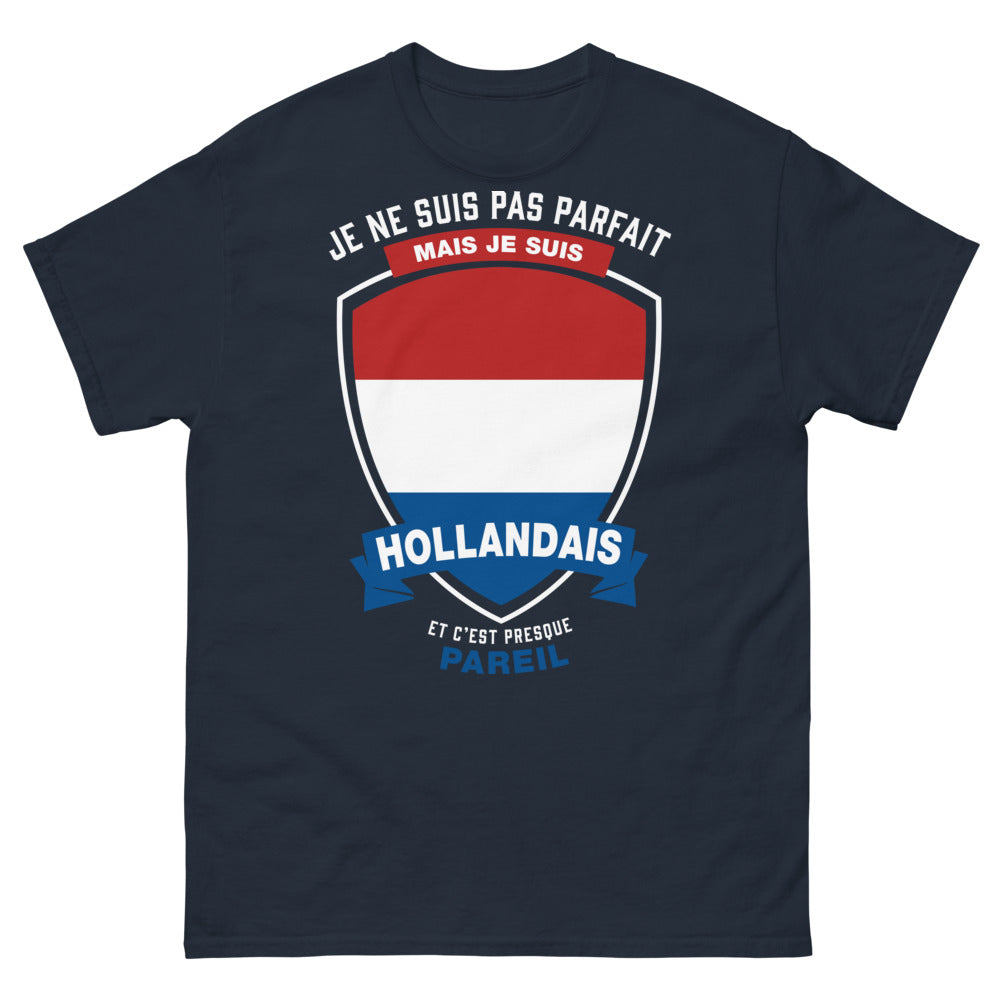 T-shirt hollandais marine - Je ne suis pas parfait mais je suis hollandais