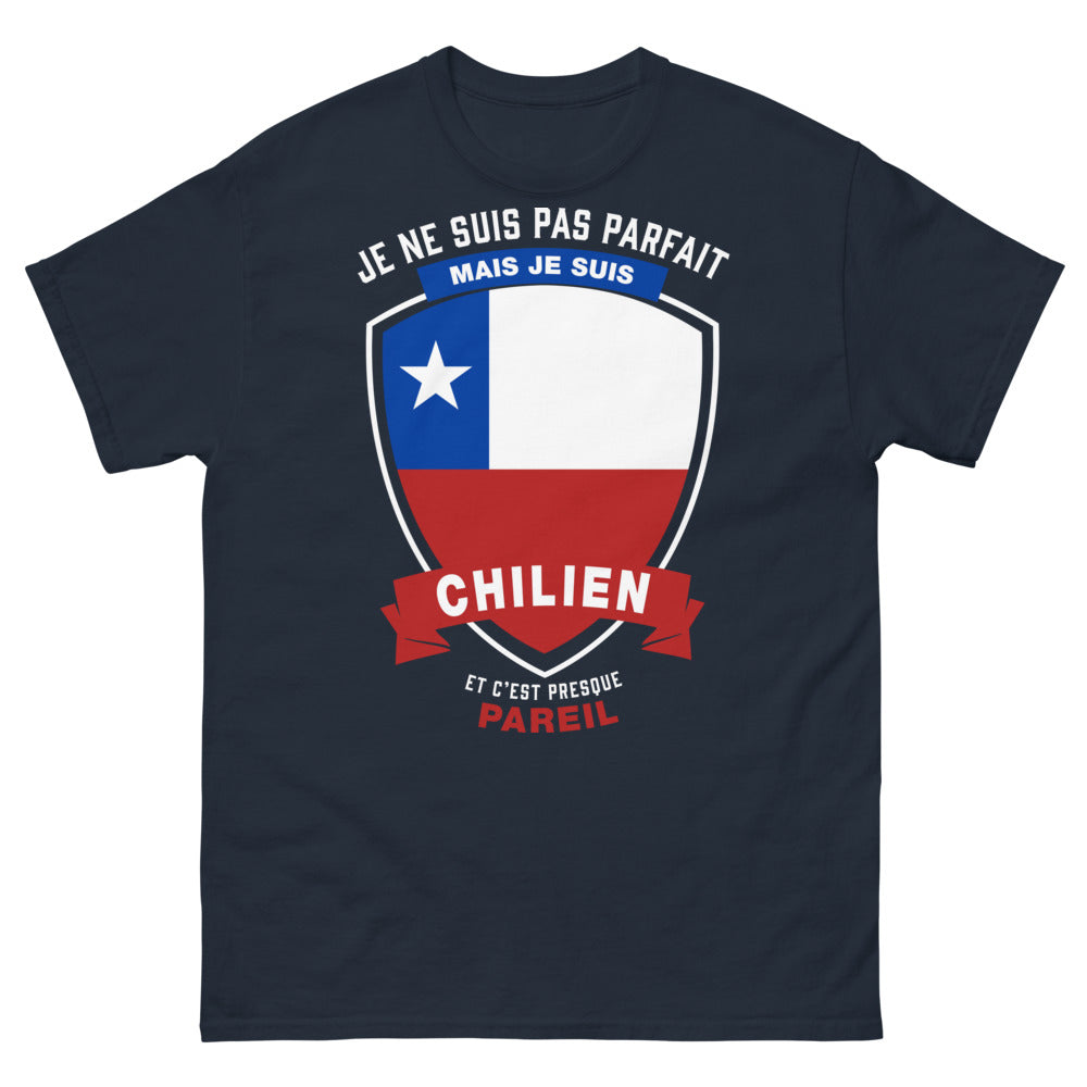 T-shirt Chilien marine - Je ne suis pas parfait mais je suis chilien