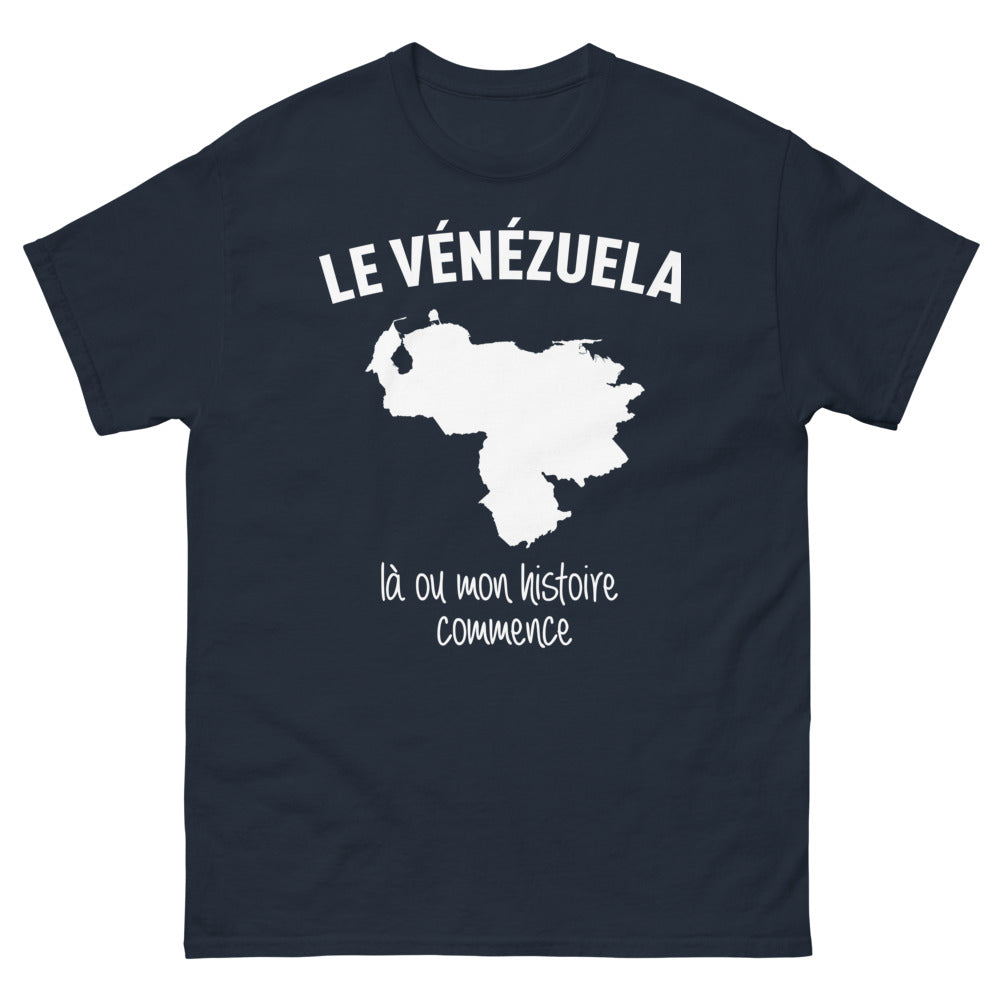 T-shirt Venezuela marine - Là où mon histoire commence