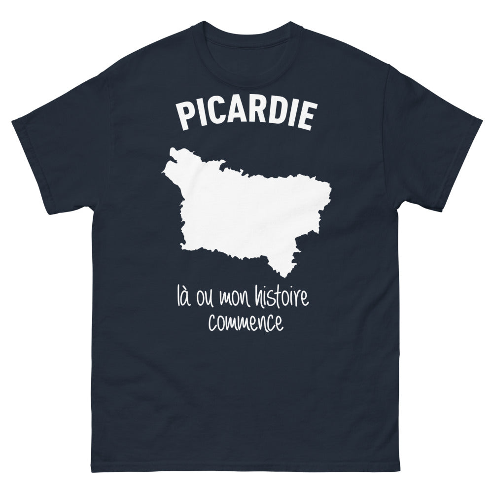 T-shirt Picardie marine - là où mon histoire commence