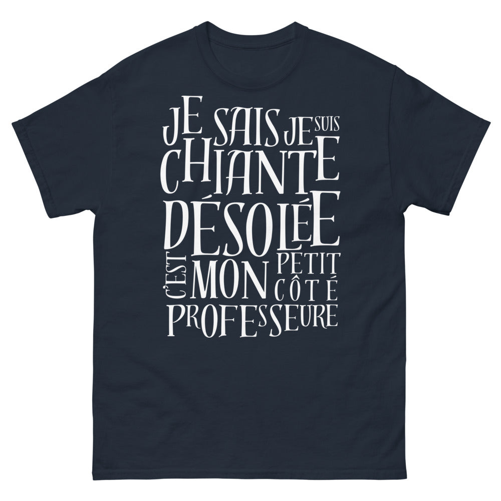 T-shirt Professeure mode chic et pédago marine - humour pédagogique