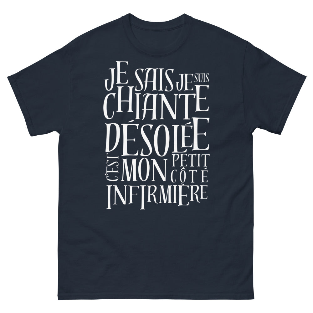 T-shirt infirmière marine - Mon petit côté infirmière, humour