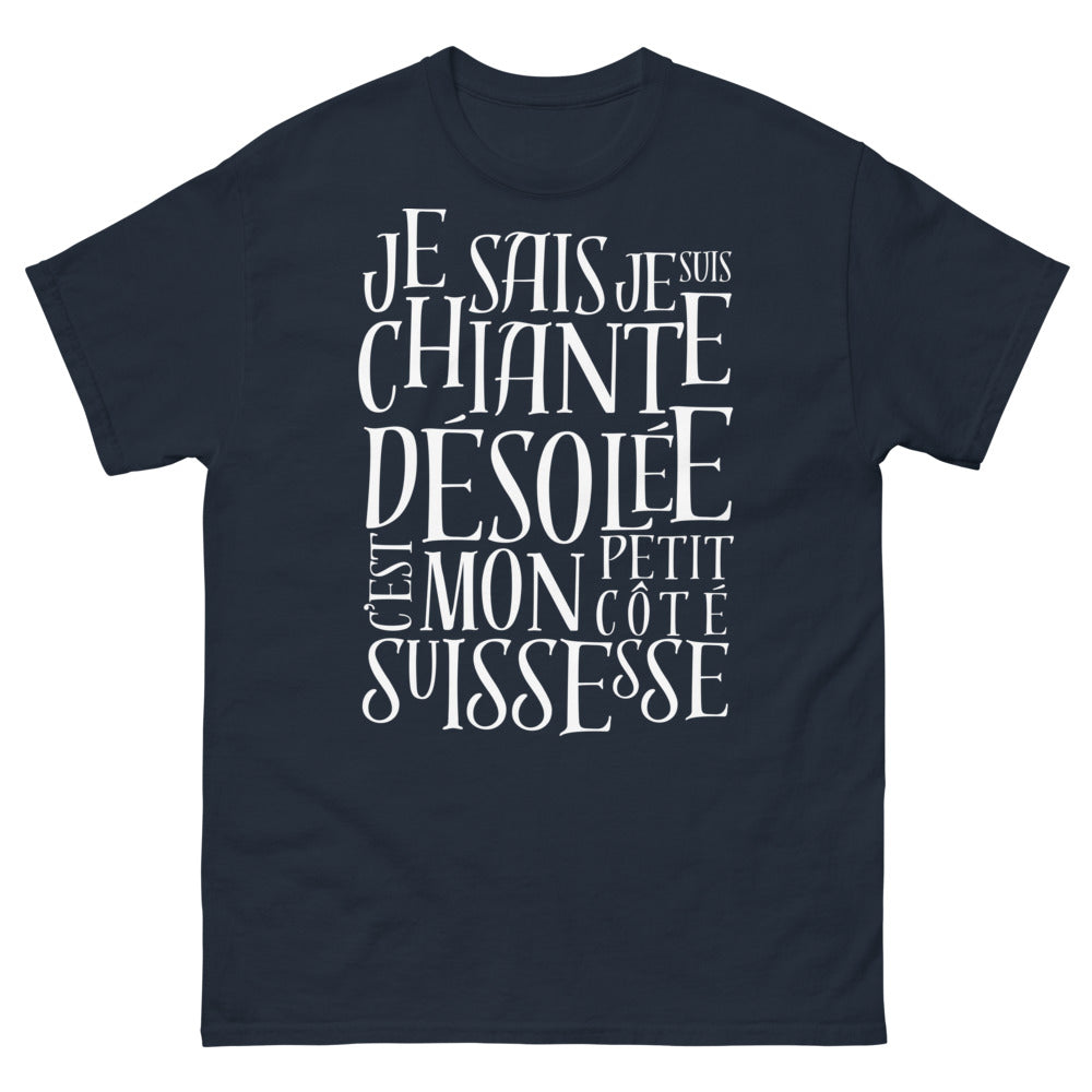 T-shirt Suisse marine - Je sais, je suis chiante