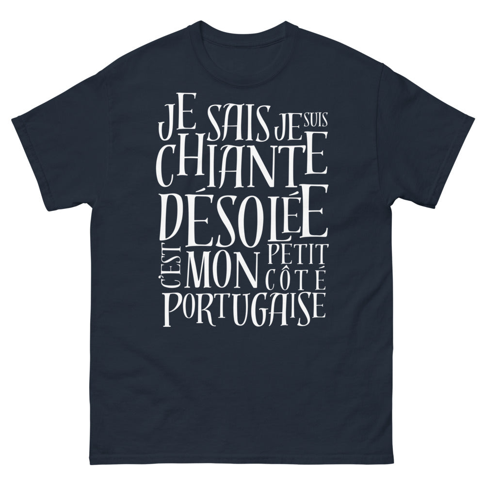 T-shirt Portugaise marine - Je sais, je suis chiante