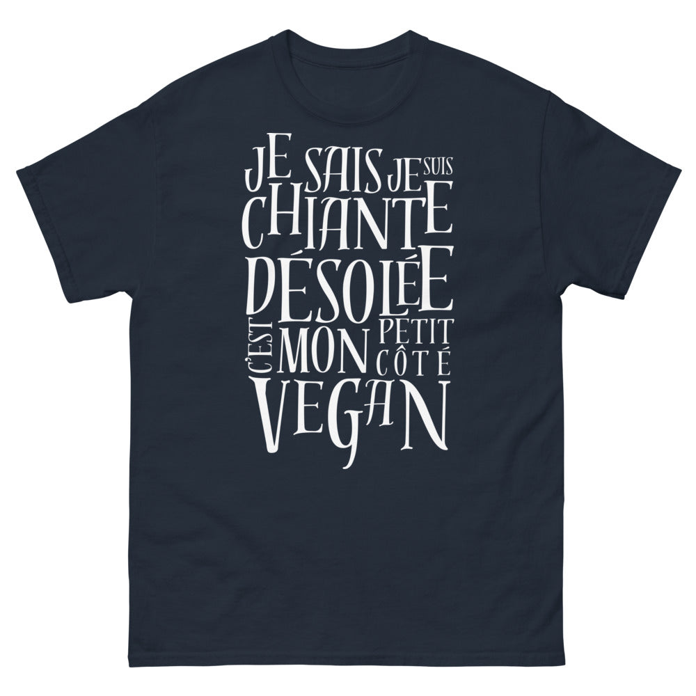 T-shirt vegan marine - humour et honnêteté
