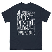 Thumbnail for T-shirt polonaise bleu marine - Je sais, je suis chiante