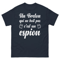 Thumbnail for T-shirt breton marine - Un Breton qui ne boit pas c'est un espion
