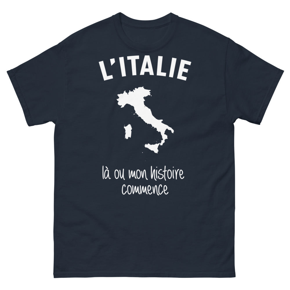 T-shirt Italie marine - Là où mon histoire commence