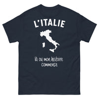 Thumbnail for T-shirt Italie marine - Là où mon histoire commence
