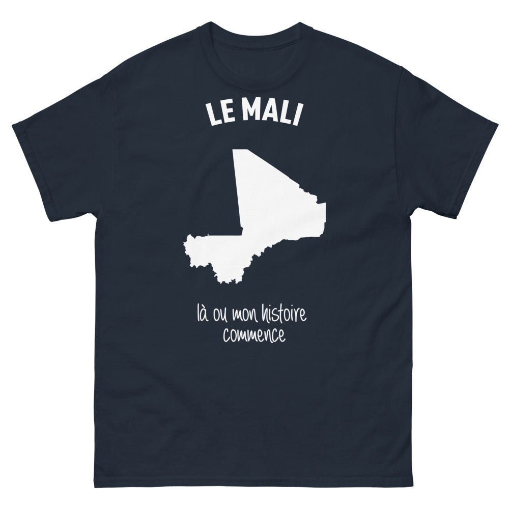 T-shirt Mali marine - là où mon histoire commence