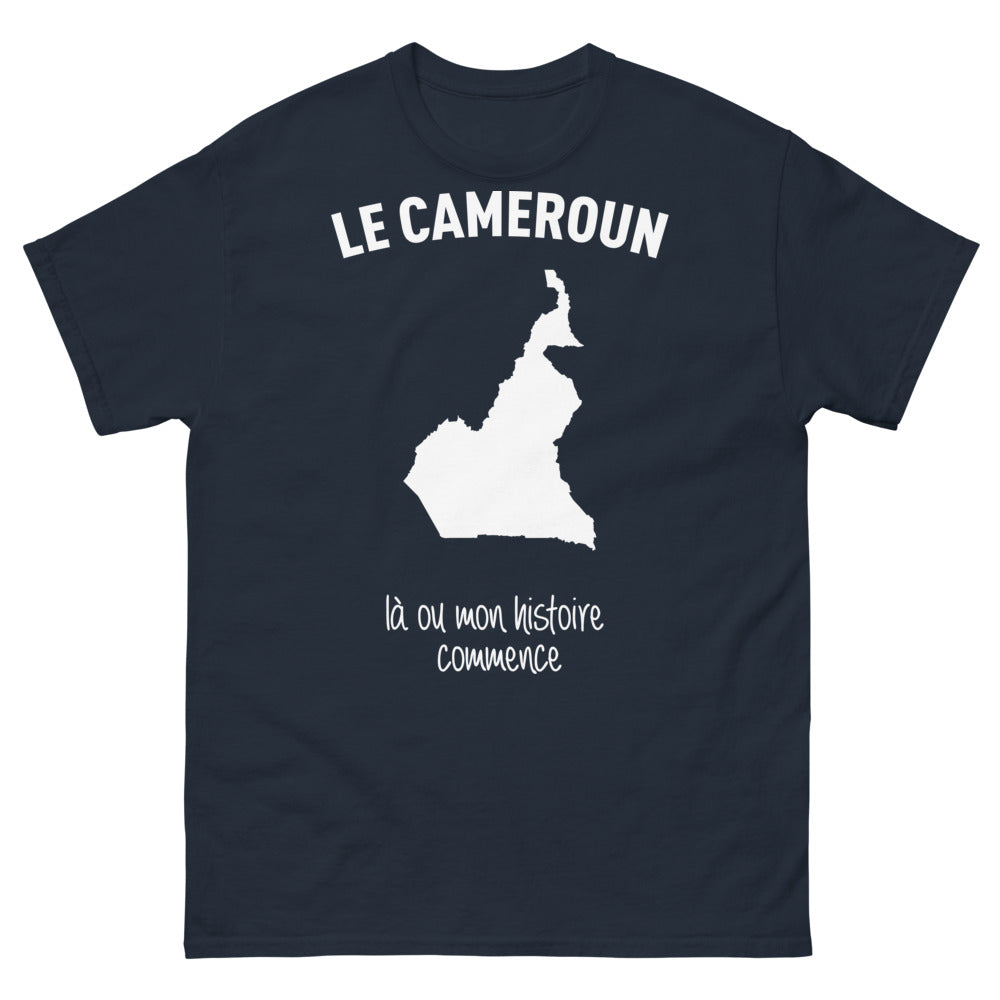 T-shirt Cameroun marine - là où mon histoire commence