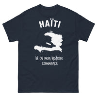Thumbnail for T-shirt Haïti marine - Là où mon histoire commence