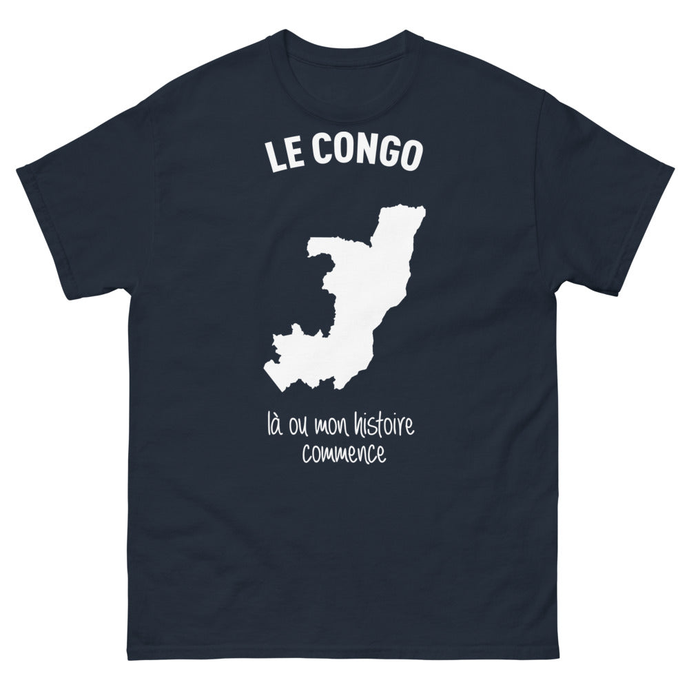 T-shirt Congo marine - Là où mon histoire commence