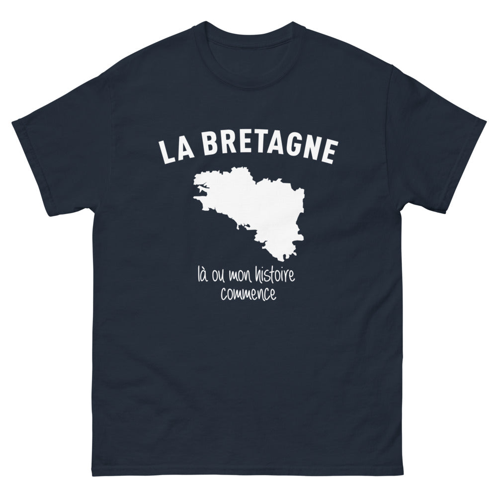 T-shirt Bretagne bleu marine - Bretagne : Là où mon histoire commence