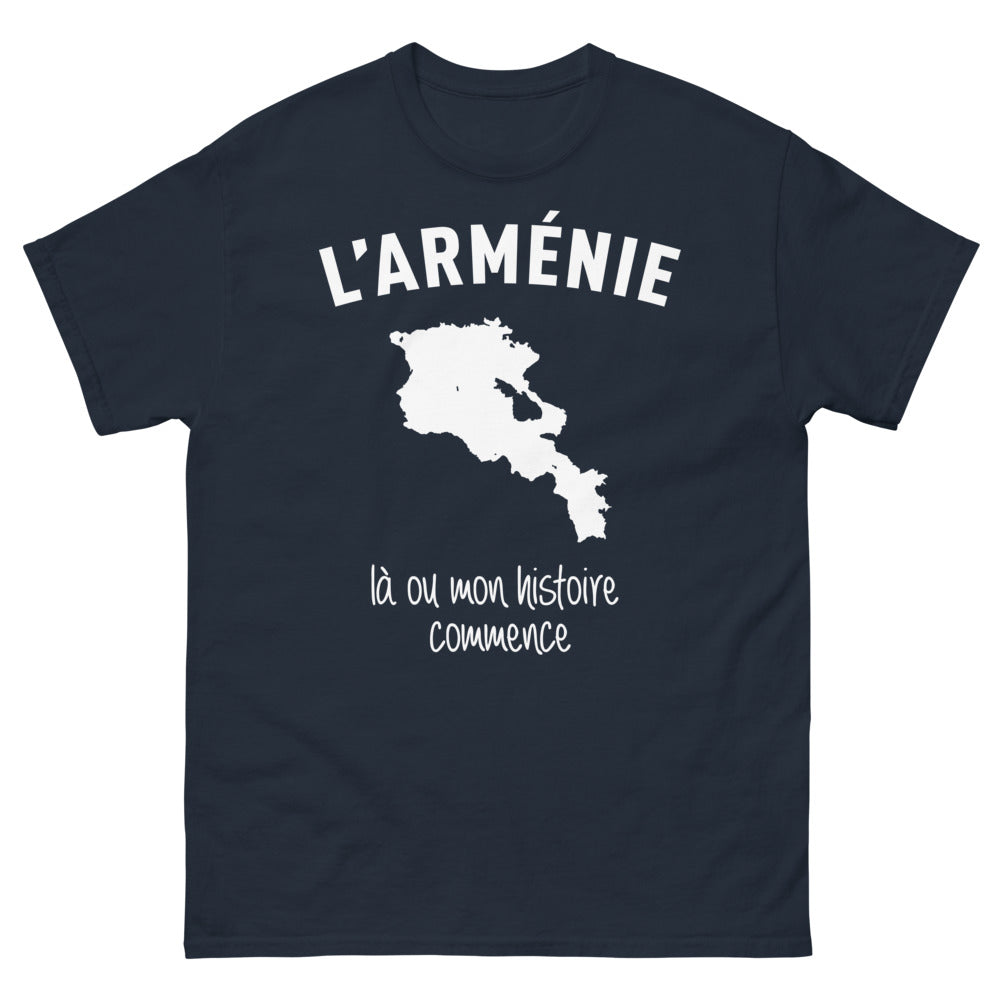 T-shirt Arménie marine - Là où mon histoire commence