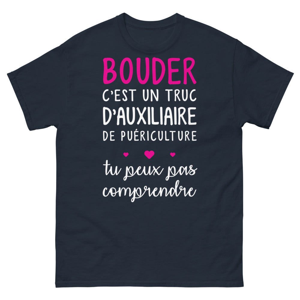 T-shirt auxiliaire de puériculture marine - L'art de bouder