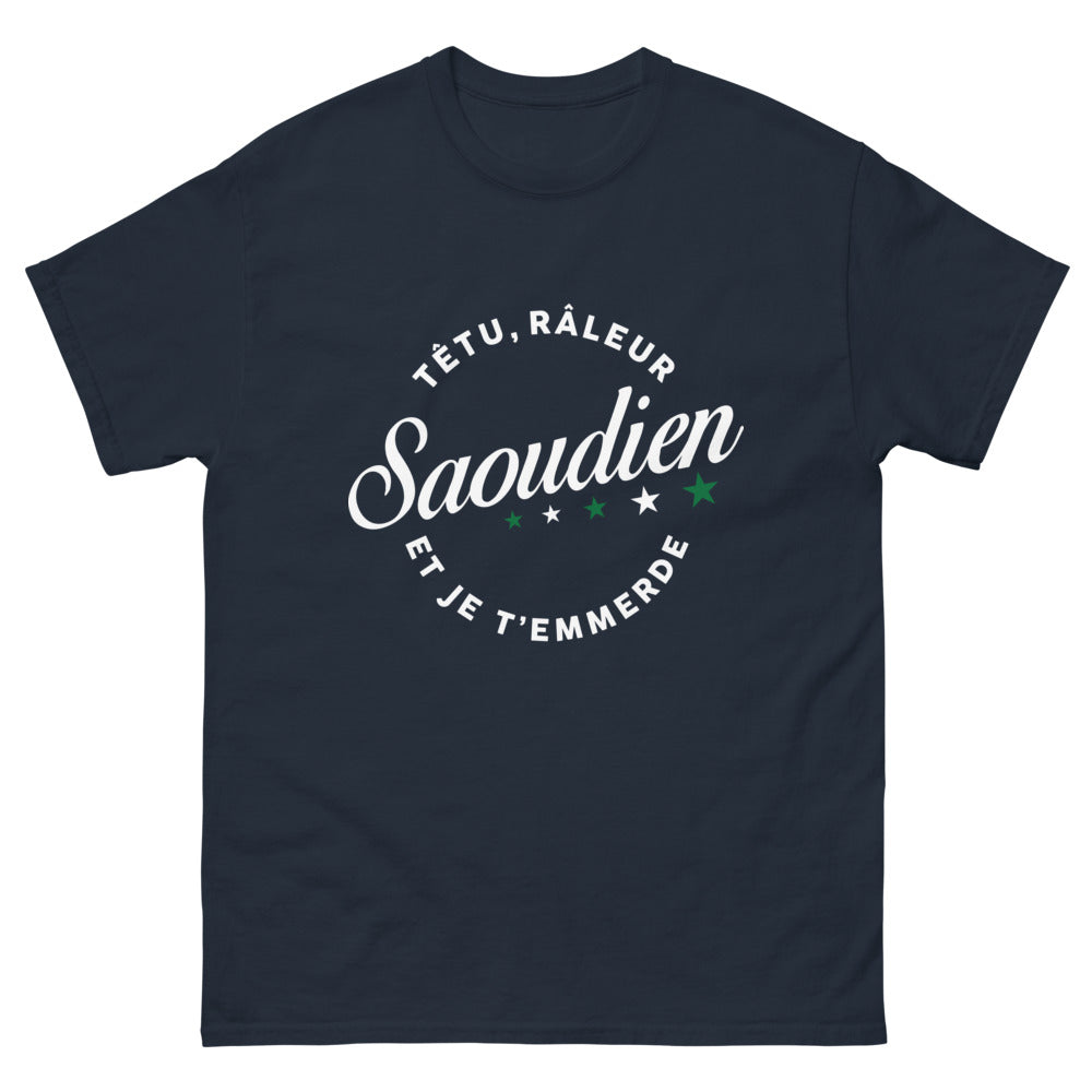 T-shirt Saoudien marine - râleur fièrement têtu