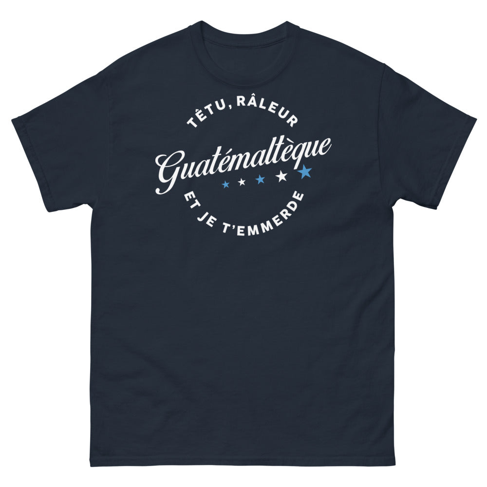 T-shirt Guatémaltèque bleu marine - têtu et râleur