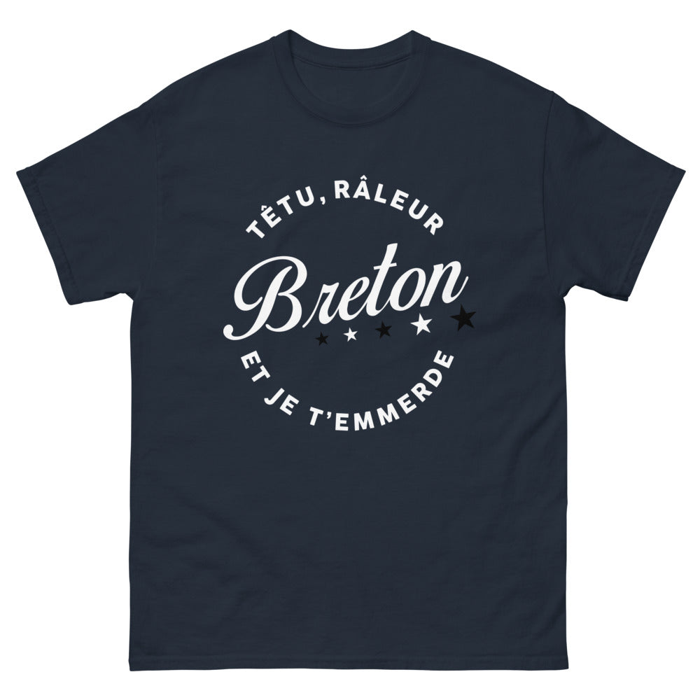 T-shirt Bretagne marine - têtu râleur breton