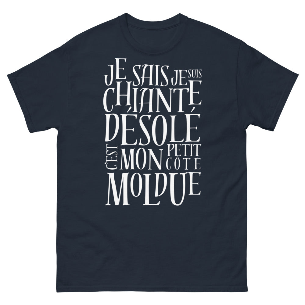 T-shirt moldu marine - je suis un peu chiante