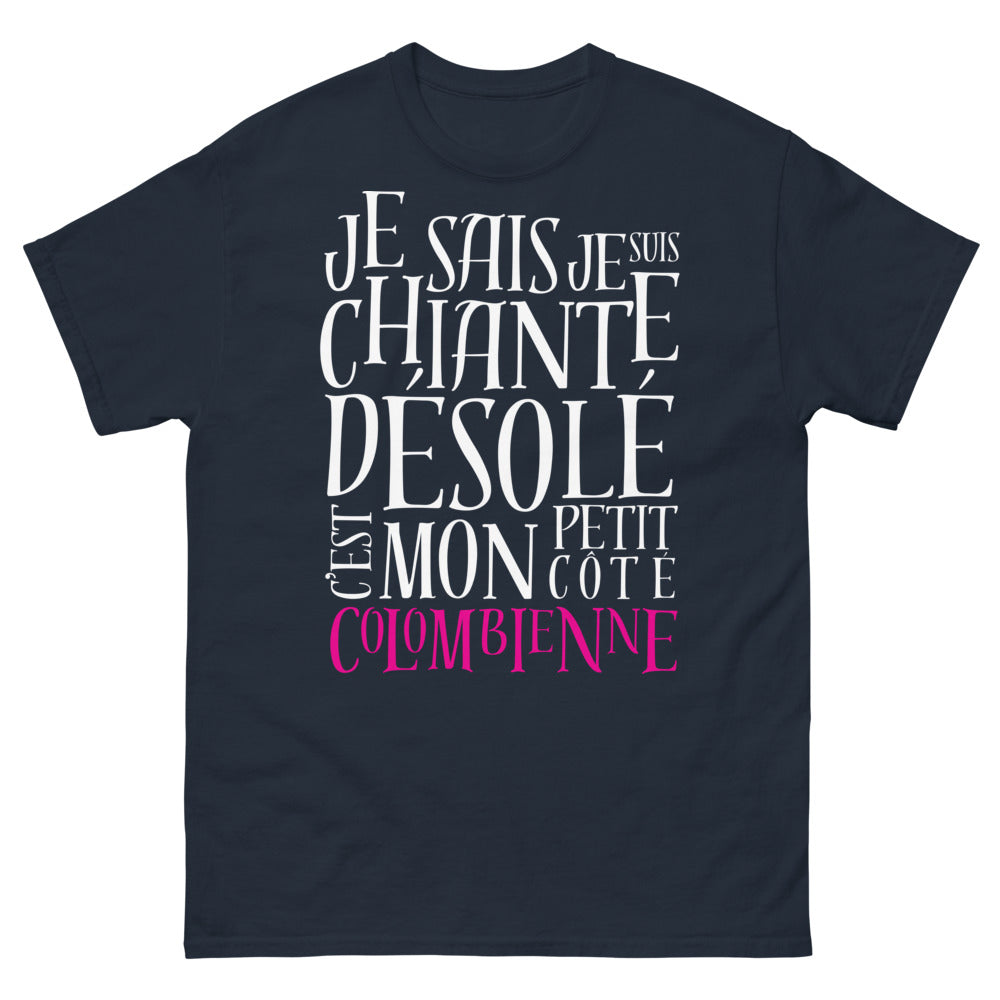 T-shirt Colombienne marine - Je sais, je suis chiante