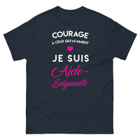 Thumbnail for T-shirt aide-soignante marine - courage et soin du quotidien