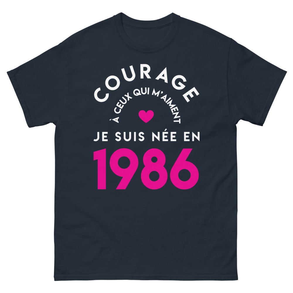 T-shirt 1986 marine - Courage à ceux qui m'aiment