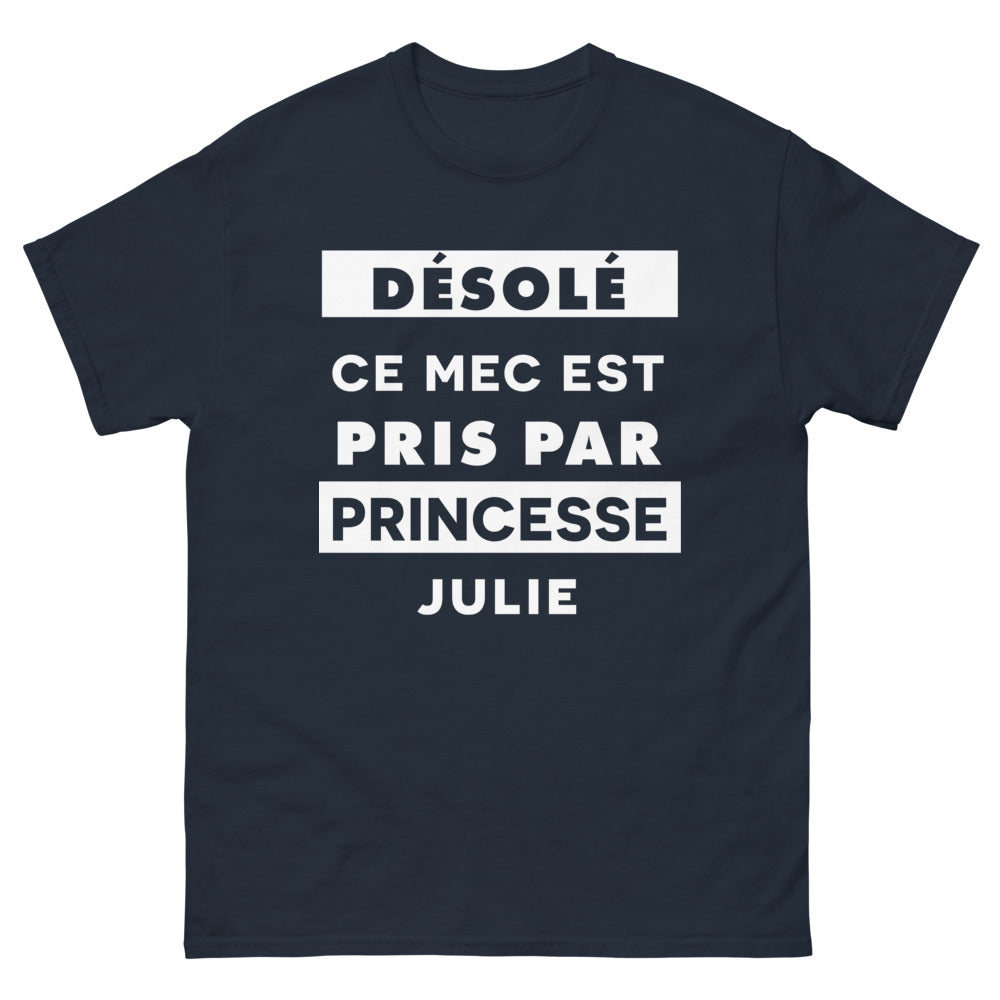 T-shirt Princesse Julie marine - Désolé, ce mec est pris