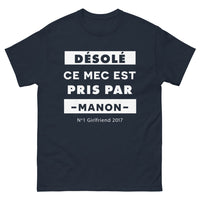 Thumbnail for T-shirt Manon marine - Désolé ce mec est pris par Manon