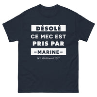 Thumbnail for T-shirt Désolé ce mec est pris par Marine marine - N°1 Girlfriend