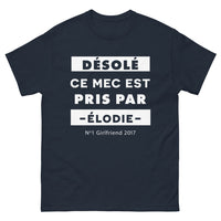 Thumbnail for T-shirt Élodie marine - Désolé ce mec est pris par Élodie