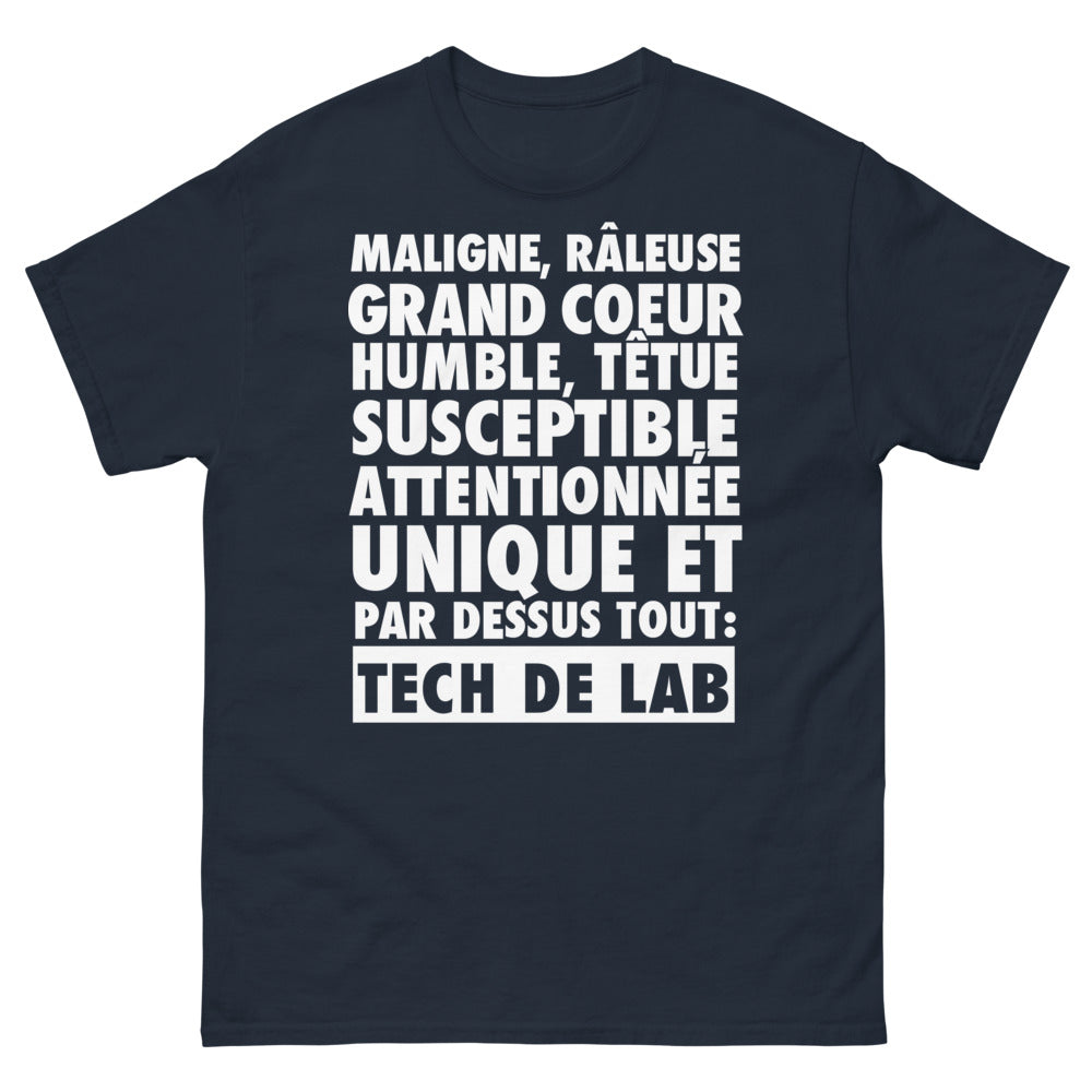 T-shirt Tech du Labo marine - esprit scientifique et attentionnée