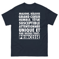Thumbnail for T-shirt princesse unique et têtue marine - couronne malicieuse