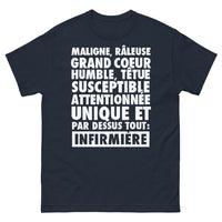 Thumbnail for T-shirt infirmière marine - unique et attentionnée