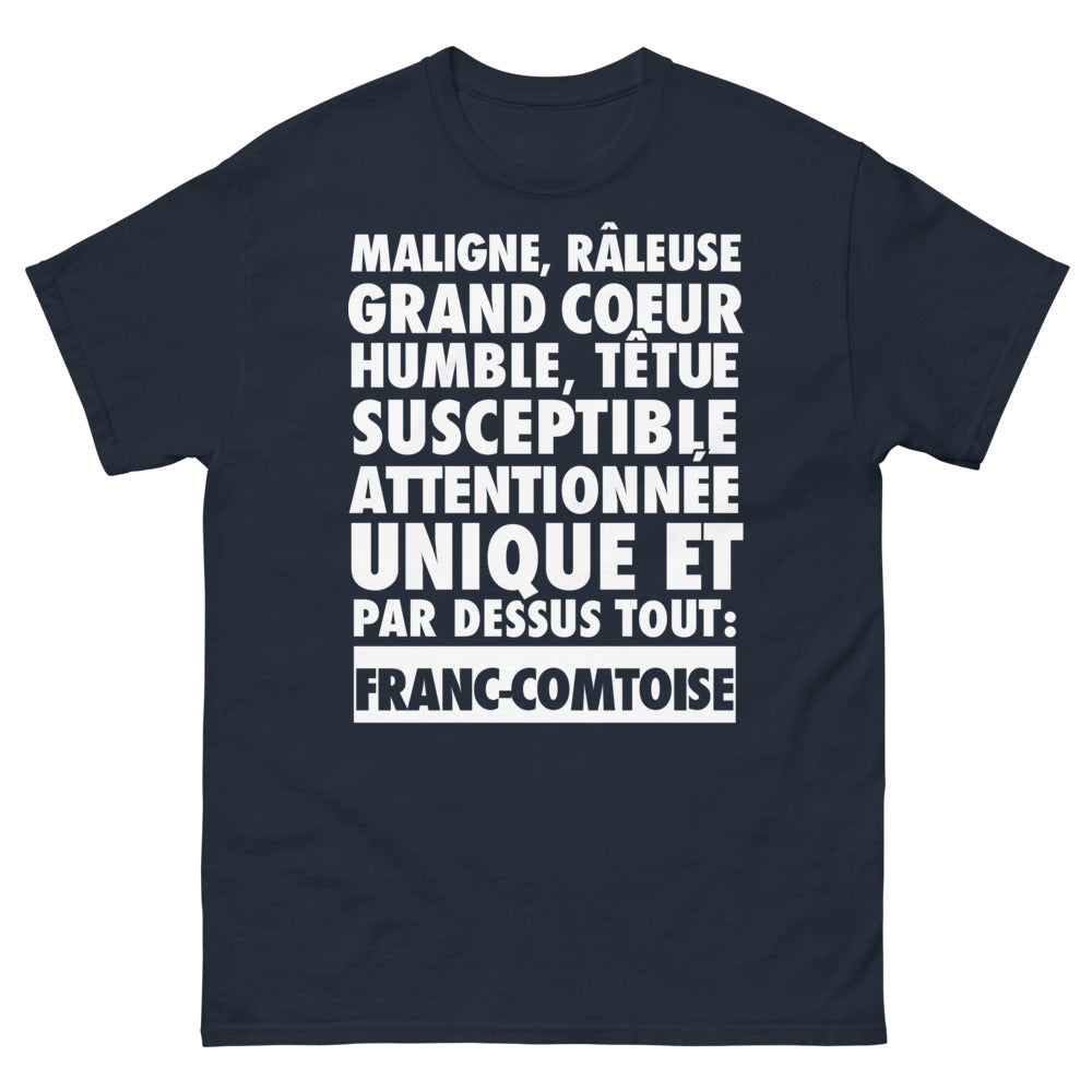 T-shirt Franc-Comtoise marine - franc-comtoise au grand cœur