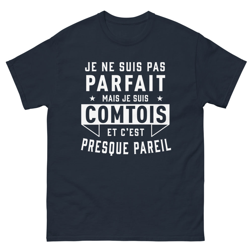 T-shirt Comtois bleu marine - Je ne suis pas parfait mais je suis Comtois