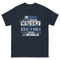 Thumbnail for T-shirt Scotch Whisky écossais marine - On the 8th Day God Created Scotch Whisky