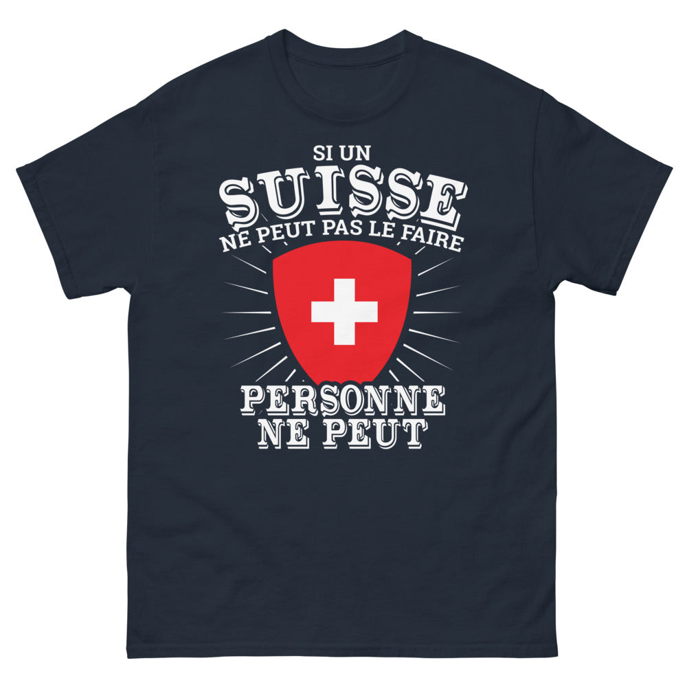 T-shirt Suisse marine - défi helvète