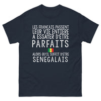 Thumbnail for T-shirt Sénégalais marine - Les Français passent leur vie entière