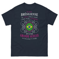 Thumbnail for T-shirt Brésilienne marine - guerrière et grande gueule