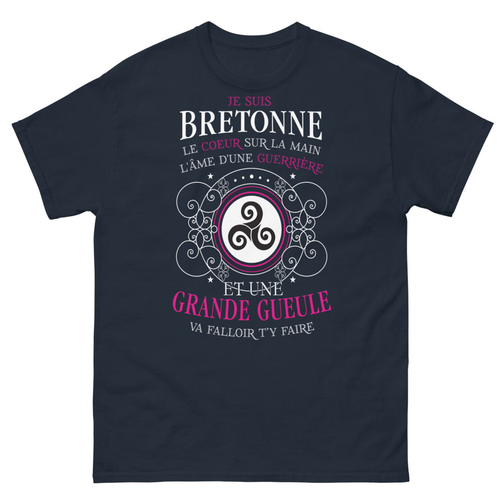 T-shirt Bretagne marine - cœur sur la main, âme guerrière