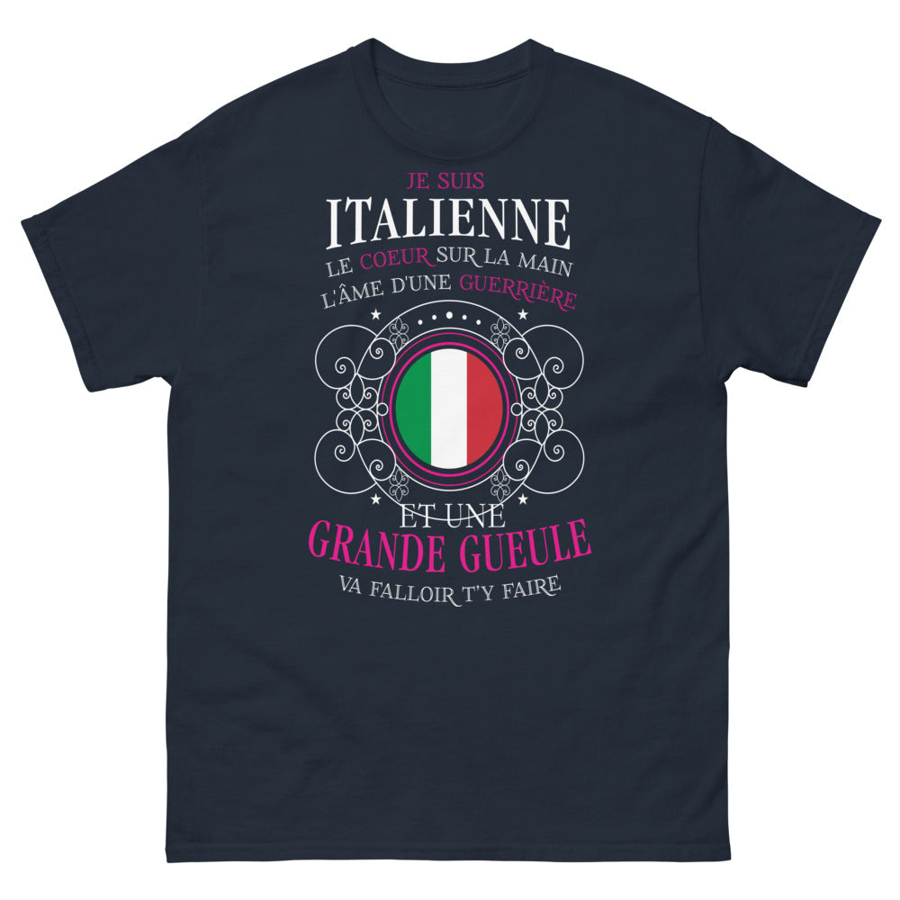 T-shirt italienne marine - cœur sur la main