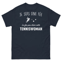 Thumbnail for T-shirt tenniswoman hexagonale marine - fée sur court, humour et magie