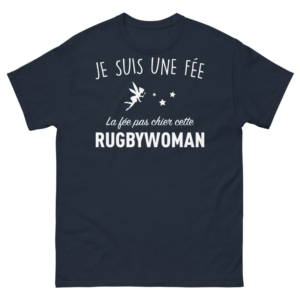 T-shirt Féministe et Rugbywoman marine - Je suis une fée