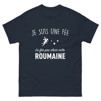 Thumbnail for T-shirt Roumaine marine - fée malicieuse et humour