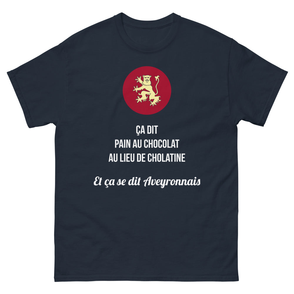 T-shirt Aveyronnais marine - clin d'œil Pain au Chocolat