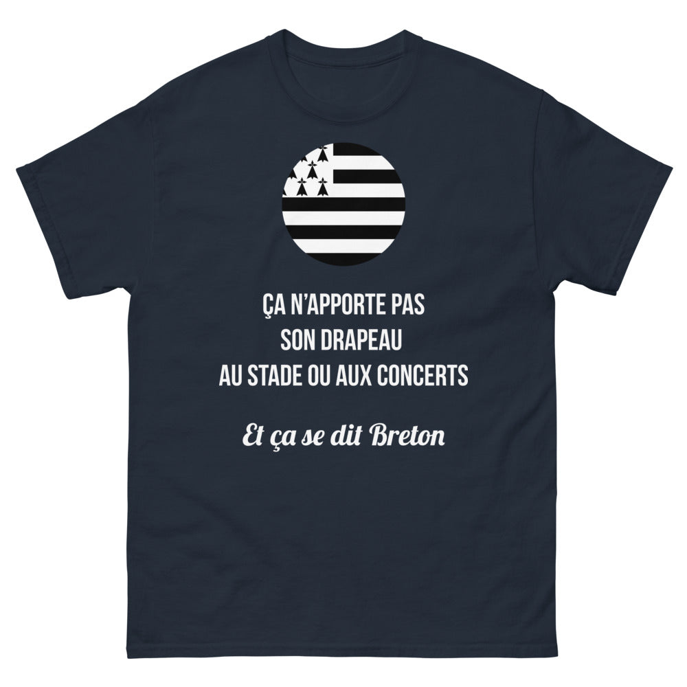 T-shirt breton bleu marine - pas de drapeau au stade
