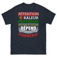 Thumbnail for T-shirt Portugais marine - Attention râleur portugais